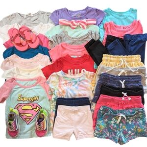 Baby Toddler Girl's 37pc. Lot! 18-24M 2T Outfits Tops Shorts Shoes Spring Summer